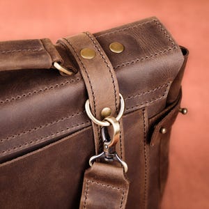 Mens leather laptop briefcase, Leather office bag for man, MacBook leather bag, custom leather briefcase image 18
