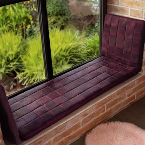 Custom Size Bench Seat Pad with High-Back Cushion, Personalized Bench Cushion, Custom Window Seat Pad, High-Back Cushion, Custom Cushions