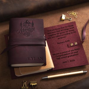 Graduation gift for Her, Custom leather journal, college graduation gift, Personalized journal, graduate gift