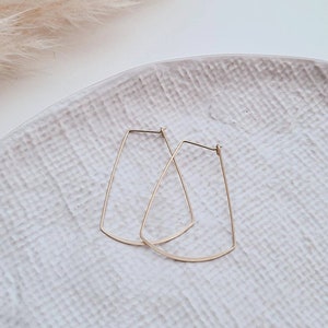 Trapezoid hoop earrings brass / simple / gold-colored / one pair of earrings / minimalist