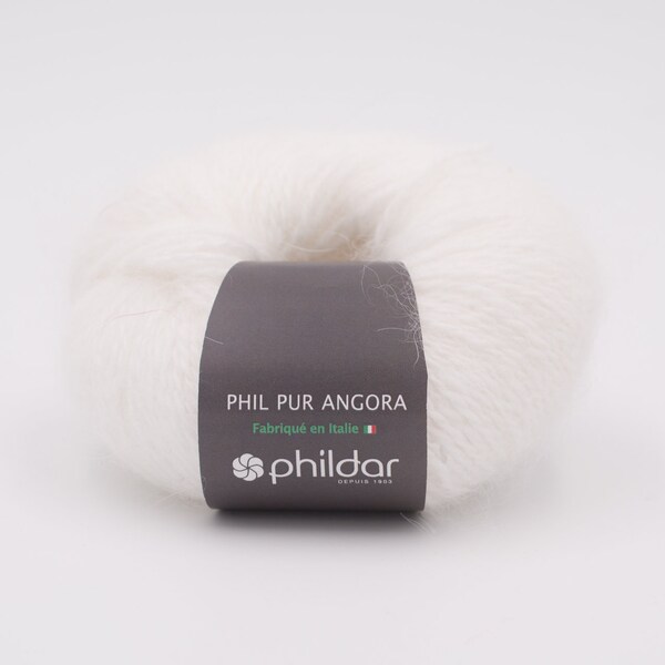 Phil PUR ANGORA, une boîte de 10 pelotes de 25 g, 100 % angora, fil angora, fil angora équitable, laine de lapin, laine angora, Phildar angora 250 g