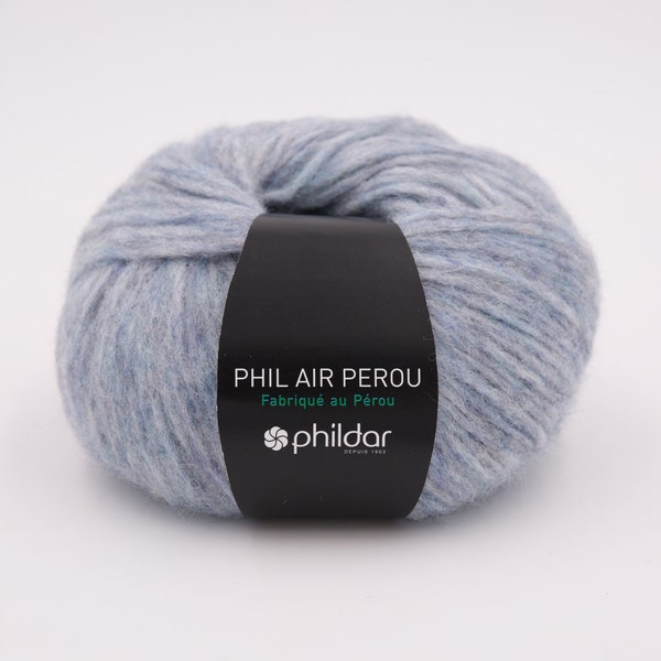 Phil AIR PÉROU, laine baby alpaga, laine, alpaga, fil soufflé, fil d'aran, fil d'alpaga doux, 50 g 128 m, fil à enfiler alpaga, alpaga non teint