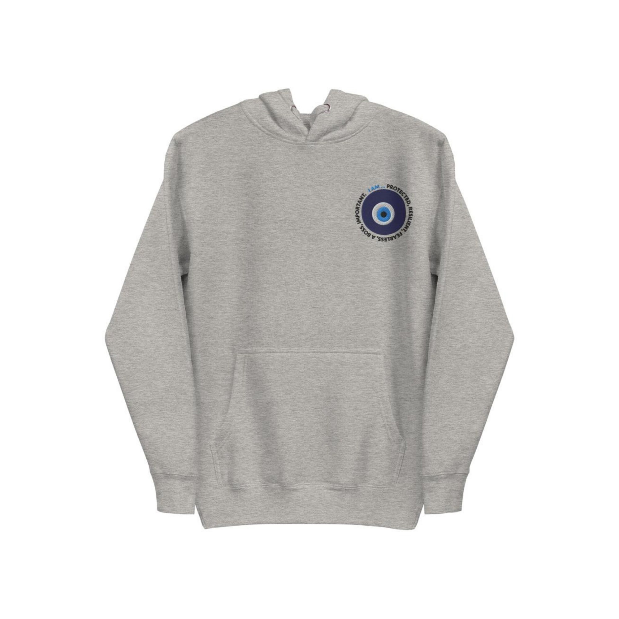 Evil Eye Embroidered Hoodie Sweatshirt in Carbon Grey Etsy UK