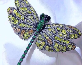 Dragonfly Brooch, Silver Brooch, Wedding Jewelry, Engagement Jewelry, S925 Sterling Silver Brooch, Brooches For Women