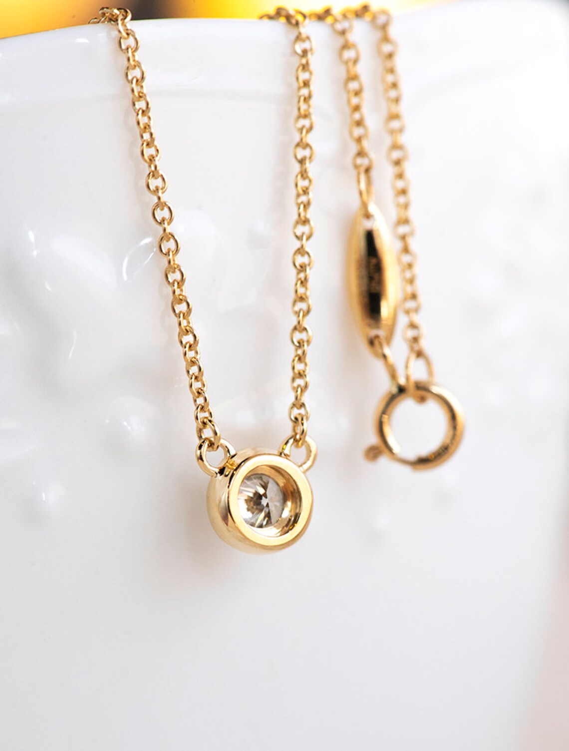 Natural Diamond Pendant Necklace Wedding Jewelry Engagement Etsy UK