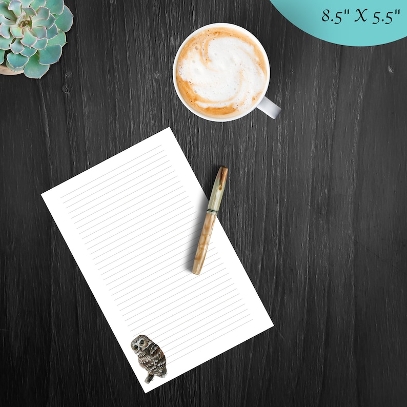 Little Owl Printable Writing Sheets | Writing Paper | Stationery | 8.5 ...