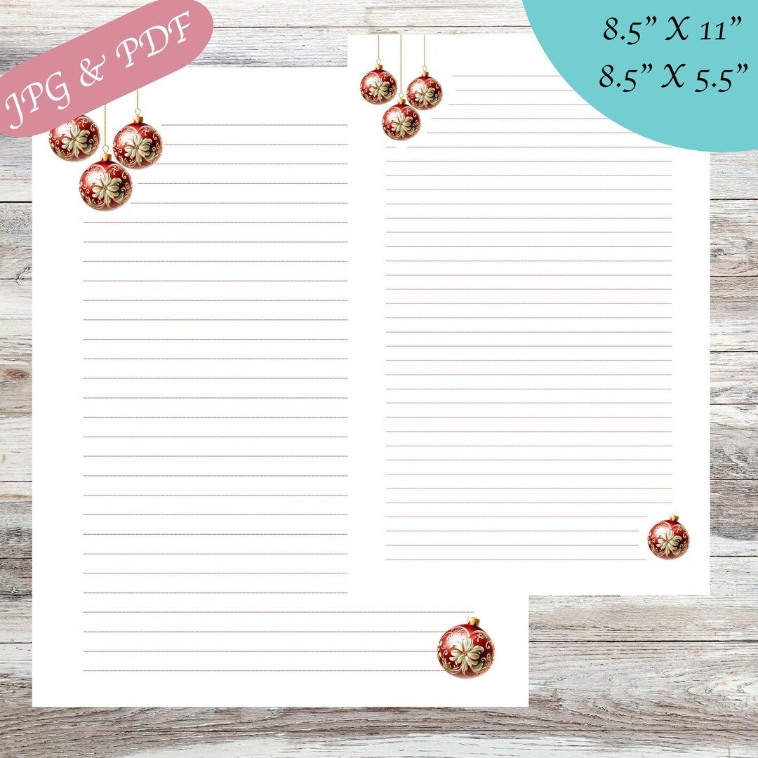 Christmas Ornaments Printable Writing Sheets | Writing Paper ...