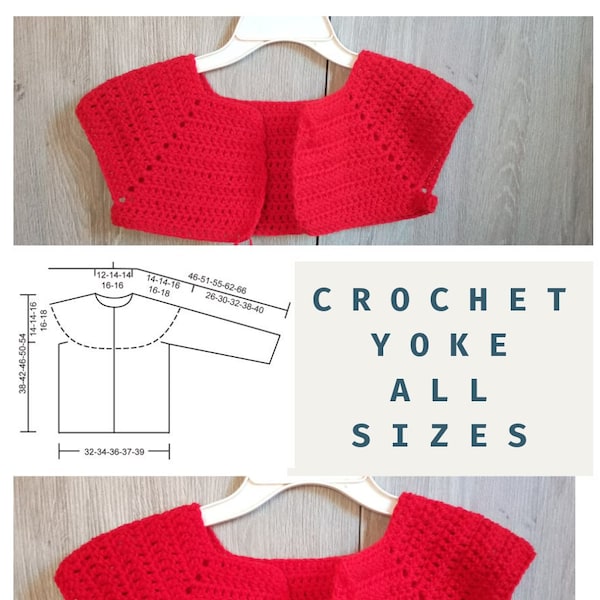 Crochet Yoke All Sizes |Crochet Sweater & Cardigan Yoke Guide, Crochet Raglan Sweater, Crochet Raglan Cardigan, How To Crochet Sweaters