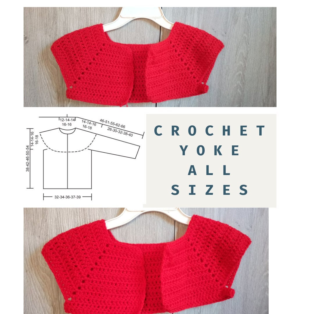Crochet Yoke All Sizes |Crochet Sweater & Cardigan Yoke Guide, Crochet  Raglan Sweater, Crochet Raglan Cardigan, How To Crochet Sweaters