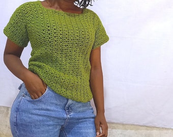 Crochet Pattern- MARIE Crochet Top Pattern- Women Crochet Pattern- Top Pattern- Summer top Pattern- Modern crochet top- Size XS-3XL, PDF