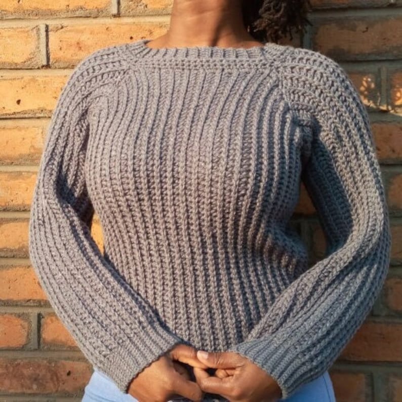 CROCHET SWEATER PATTERN, Everyday crochet Sweater, pdf download, Crochet Pullover/Crochet fall sweater wear/Sweater pattern, Sitandcrochet image 2