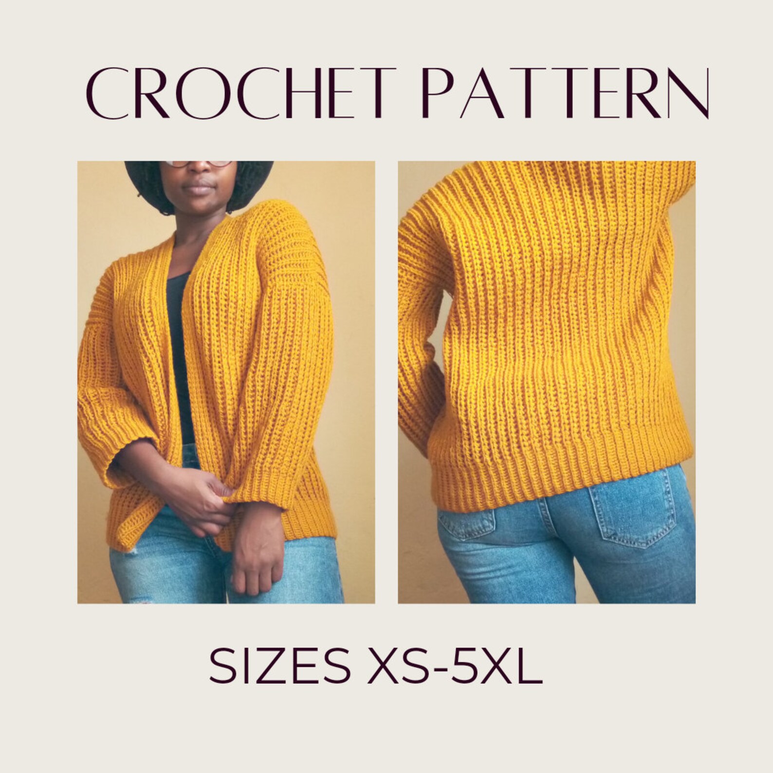 Easy Crochet Cardigan Pattern Crochet Cardigan Shrug Pattern Etsy