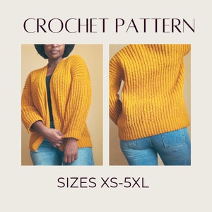 Mustard Crochet Cardigan Pattern, Crochet Plus Size Woman Cardigan, Crochet Girls Cardigan PDF, Crochet Easy Cardigan, Strawberry Cardigan