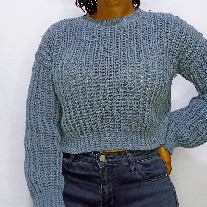 Crochet Crop Sweater Pattern Crochet Sweater Pattern Knit image 1