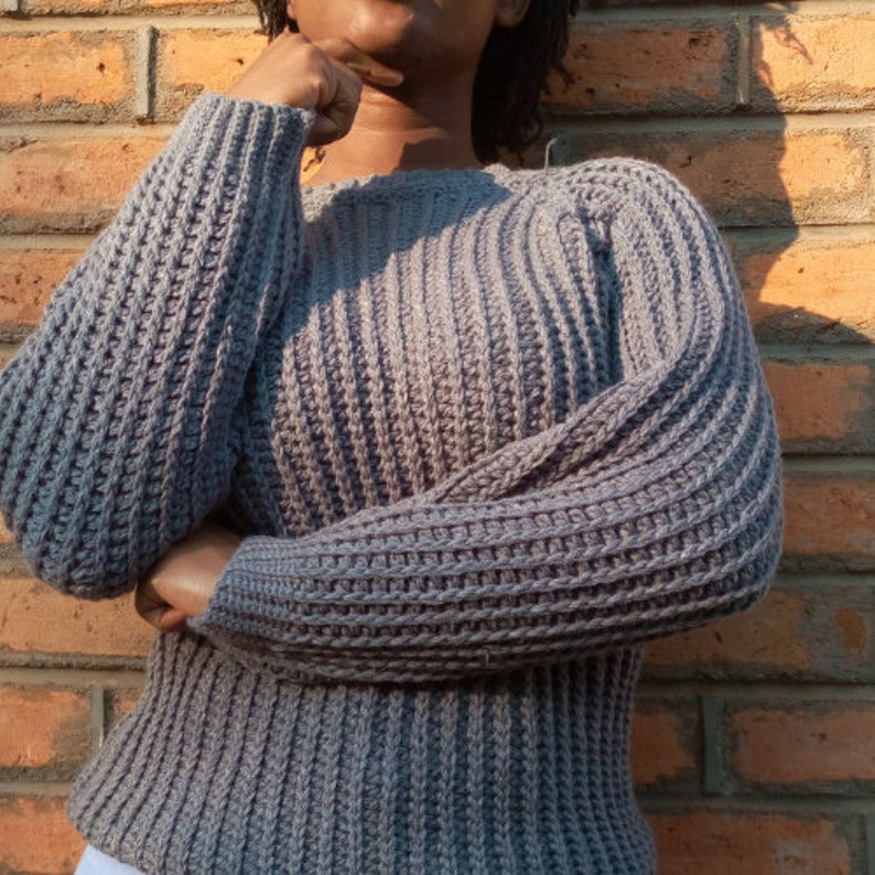 CROCHET SWEATER PATTERN, Everyday crochet Sweater, pdf download, Crochet Pullover/Crochet fall sweater wear/Sweater pattern, Sitandcrochet image 4