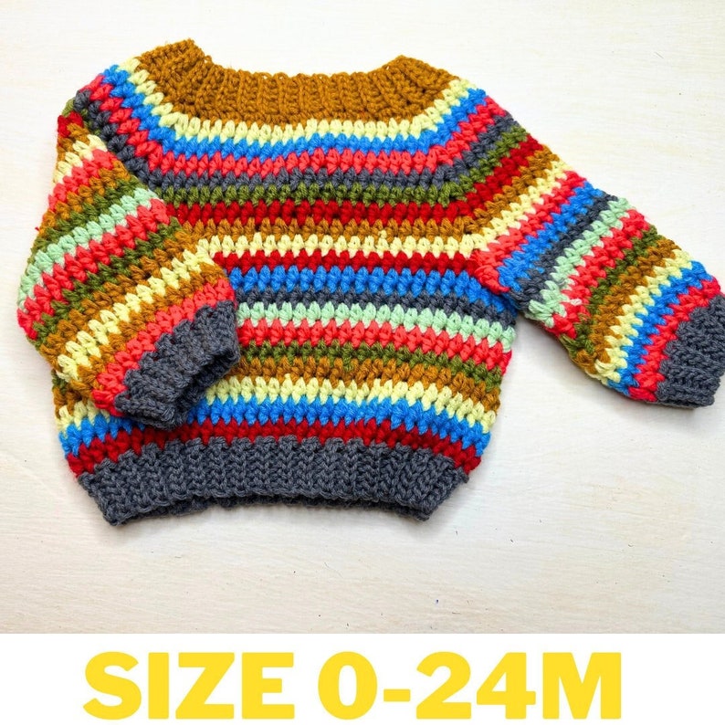 Adorable Crochet Baby Sweater Patterncrochet Scrap Yarn Sweater Sizes