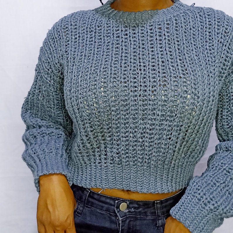 Crochet Crop Sweater Pattern Crochet Sweater Pattern Knit image 2