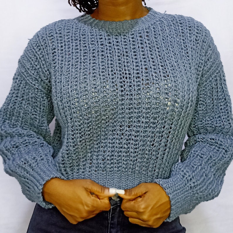 Crochet Crop Sweater Pattern Crochet Sweater Pattern Knit image 3