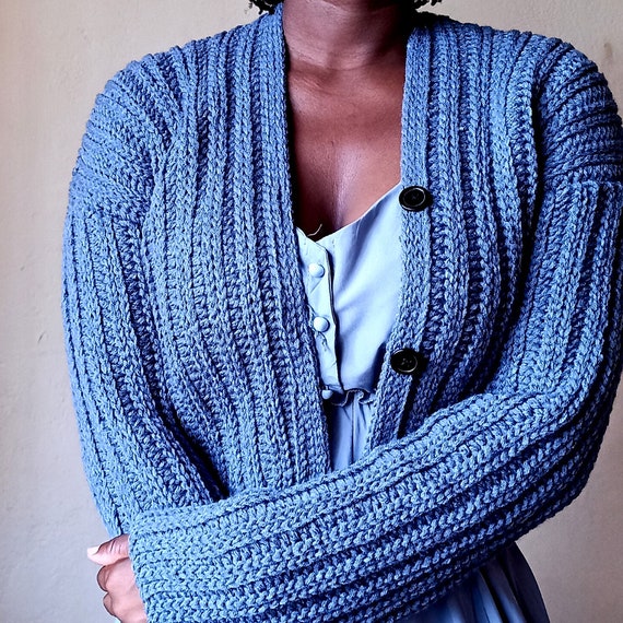Crochet Ribbed Cardigan/ CROCHET PDF PATTERN/ Digital Etsy
