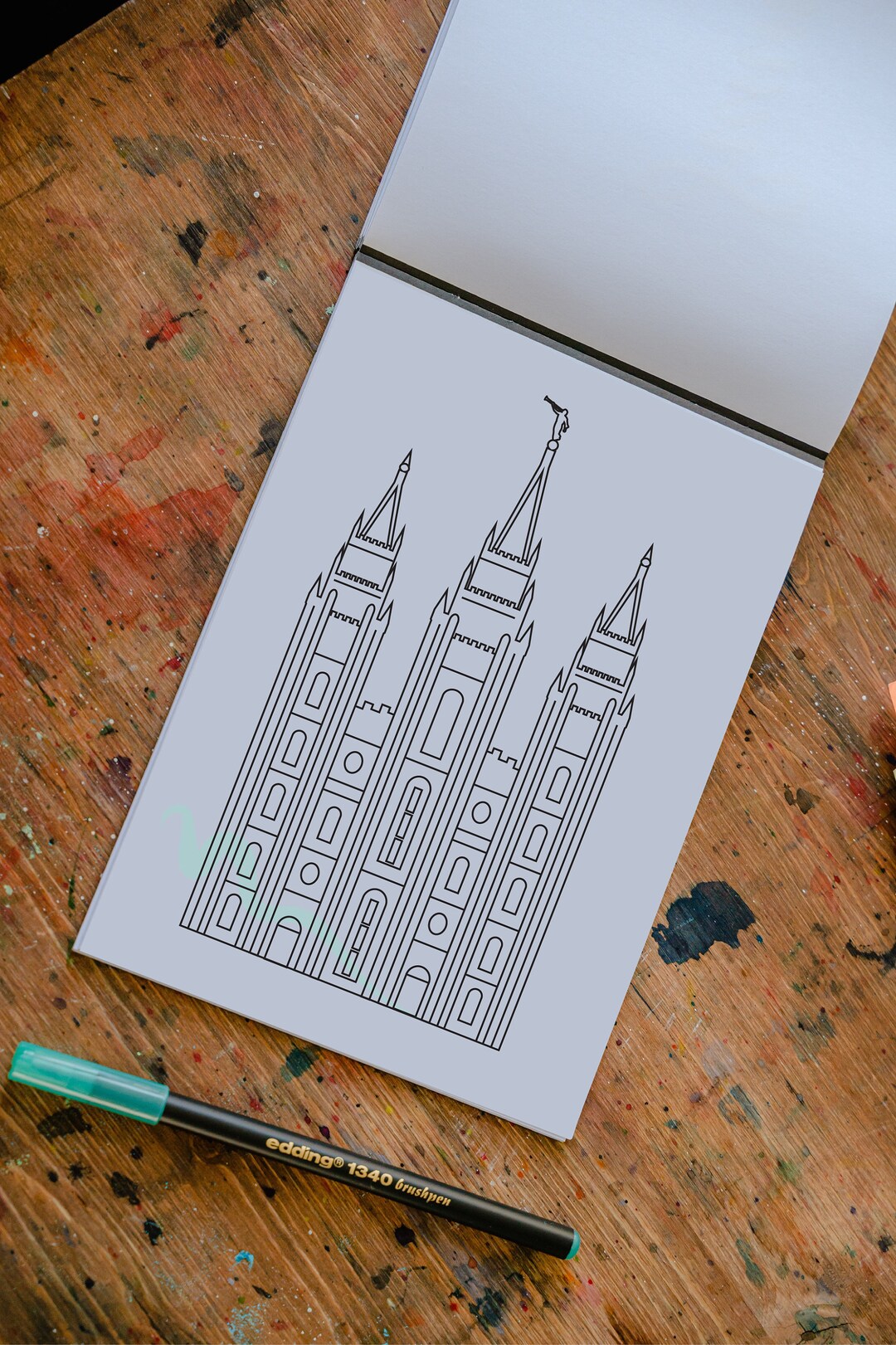 Printable Coloring Page LDS Salt Lake Temple, LDS General Conference ...