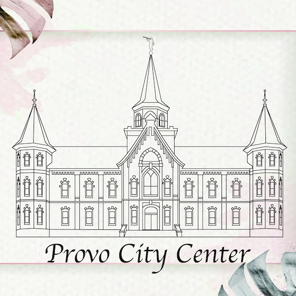 Digital Provo City Center Temple, Vector, Digital Use, Glowforge, Digital Art, Clipart, SVG, PNG, PDF