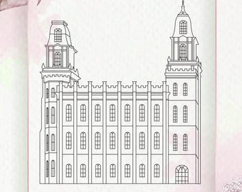 Digital Manti Temple, Vector, Digital Use, Glowforge, Clipart, SVG, PNG, PDF