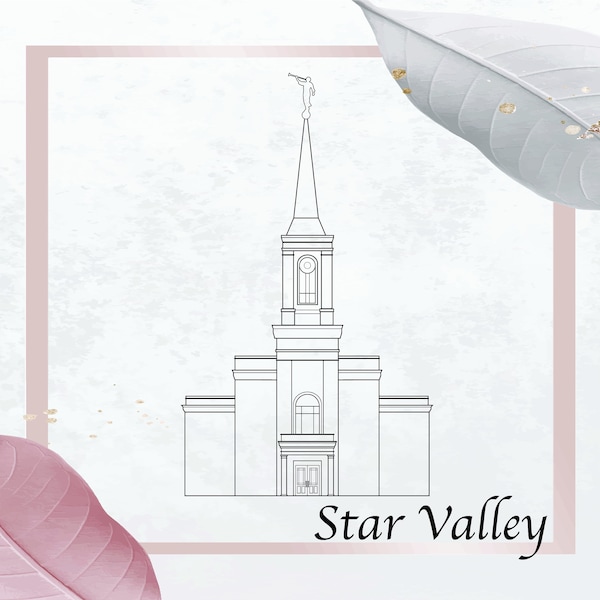 Digital Star Valley Wyoming Temple Vector, LDS Temple Art, Glowforge, Digital Use Vector Art, Clipart, SVG, PDF, png files