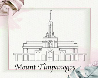 Digital Mount Timpanogos Temple, Vector, Digital Use, Glowforge