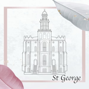 Templo digital de San Jorge, vector, digital, Glowforge, Templo SUD, imágenes prediseñadas