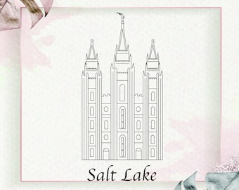 Digital Salt Lake Temple, Vector, Digital Use, Glowforge, Clipart, SVG, PNG, PDF