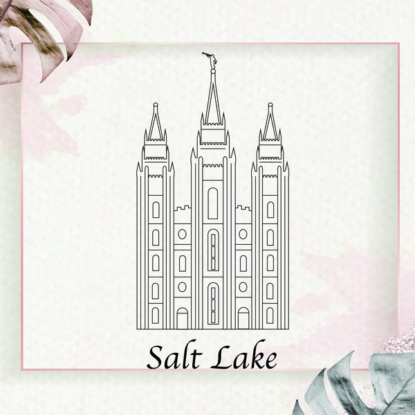 Digital Salt Lake Temple, Vector, Digital Use, Glowforge, Clipart, SVG, PNG, PDF