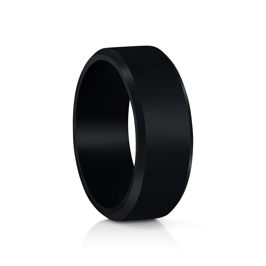 Titanium Black Ring Hypoallergenic Black Titanium Ring Etsy