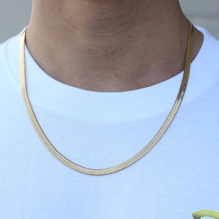 Mens gold herringbone chain sale