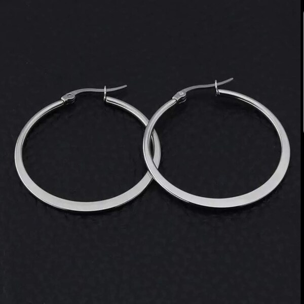 Silver Round Tube Hoop Earrings - DEMI+CO Jewellery