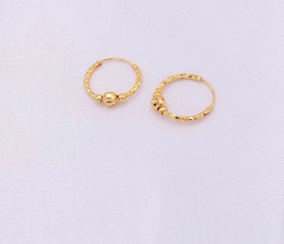 Small 14K Gold Twist Hoop Earrings | Musemond