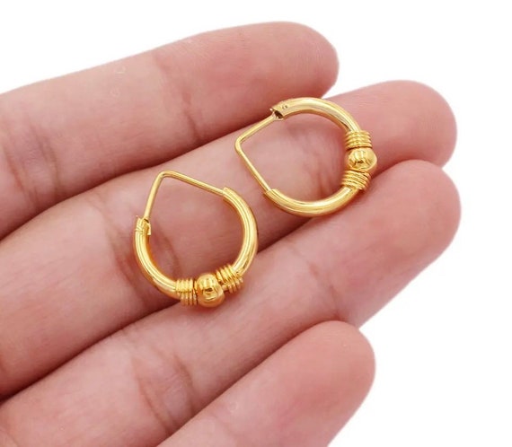 Gold Titanium Horseshoe Earrings Half Hoop 14 gauge 14g 12mm diameter – I  Love My Piercings!