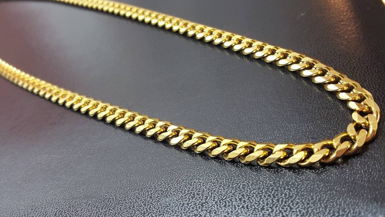 18k Gold Titanium Chain 18k Gold Chains Waterproof Gold - Etsy Canada