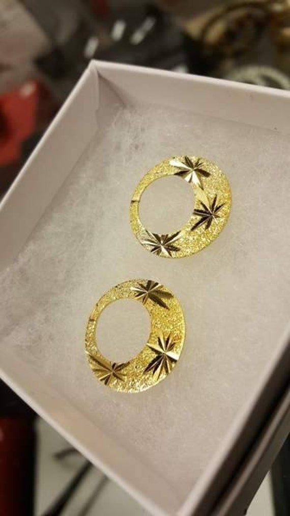 Dangling Small cross earring for men, Mens Gold cross Earring - Nadin Art  Design - Personalized Jewelry