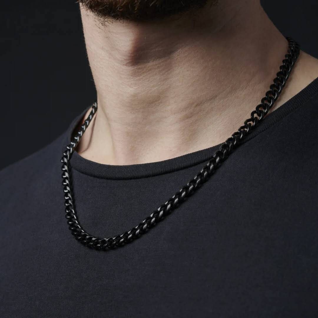 Black Titanium Chain, Black Chain, Chains, Waterproof, Gifts for Men
