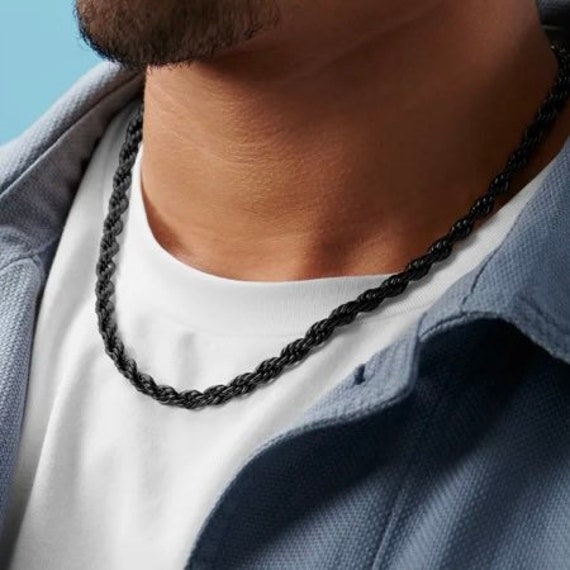Buy Black Titanium Chain, Black Chain, Chains, Waterproof, Gifts for Men, Mens  Chain, Lobster Clasp, Cuban Link Chain, 4.5mm Black Figaro Chain Online in  India - Etsy