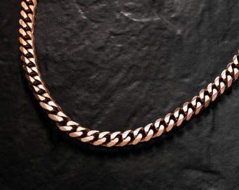 18k Rose Gold Titanium Chain, Rose Gold Chain, Chains, Waterproof, Gifts  for Men, Mens Chain, Cuban Link Chain, Women Necklaces, Rose Gold 