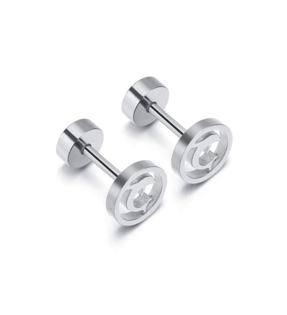 Titanium Silver Earrings Screw Back Studs Pair Hypoallergenic