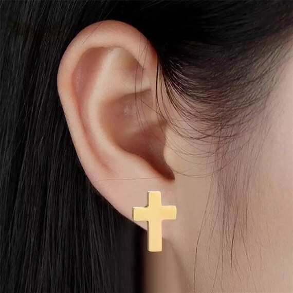 Titanium Gold Earrings Gold Studs Earrings Gold Push Back
