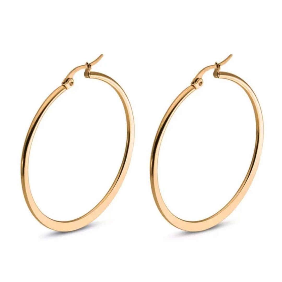 Large titanium 2024 hoop earrings