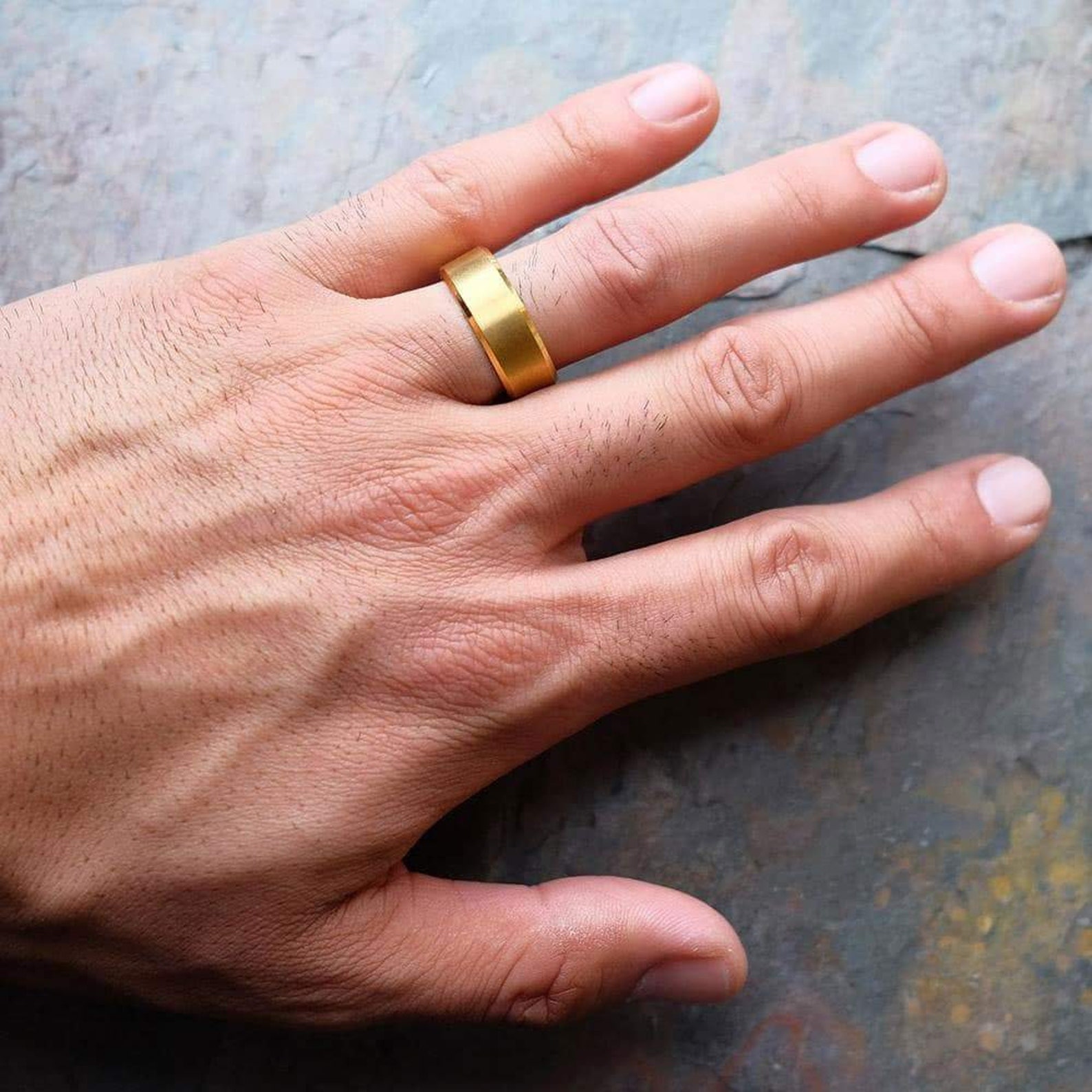 Titanium Gold Ring Hypoallergenic Gold Titanium Ring Etsy