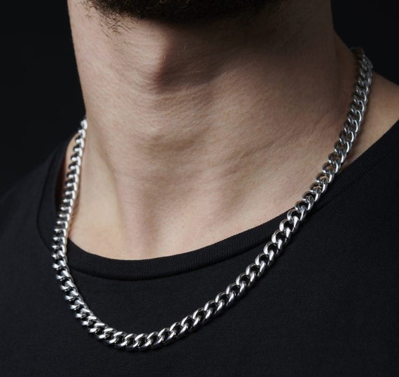 Buy Men's Strong Fine Flat Curb Titanium Chain Online in India - Etsy