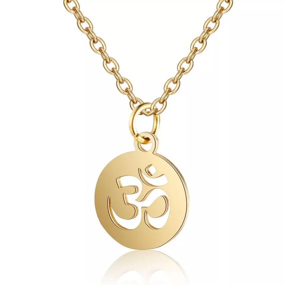 Gold chain with om locket deals
