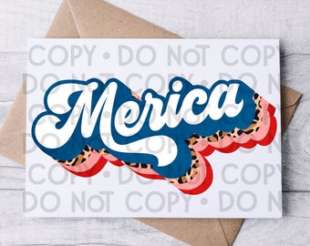 Merica Retro Stacked Ready To Press Sublimation