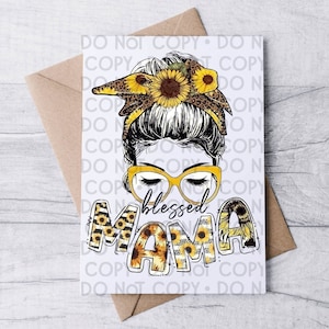 Sunflower Blessed Mama Ready To Press Sublimation