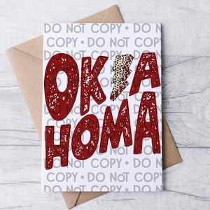 Oklahoma Maroon Leopard Bolt Ready To Press Sublimation